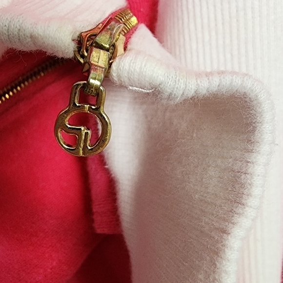 St. JOHN sport velour type 70s style kangaroo pocket zip front jacket size s - Picture 5 of 9